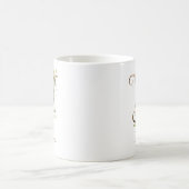 Eleganter Gold-Blumen-Initiale Y-Monogramm-Becher Kaffeetasse (Mittel)