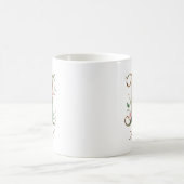 Eleganter Gold-Blumen-Initialen-H-Monogramm-Becher Kaffeetasse (Mittel)