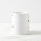 Eleganter Gold-Blumen-Initialen-K-Monogramm-Becher Kaffeetasse (Mittel)