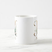 Eleganter Gold-Blumen-Initialen-N-Monogramm-Becher Kaffeetasse (Mittel)