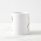 Eleganter Gold-Blumen-Initialen-P-Monogramm-Becher Kaffeetasse (Mittel)