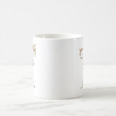 Eleganter Gold-Blumen-Initialen-T-Monogramm-Becher Kaffeetasse (Mittel)
