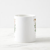 Eleganter Gold-Blumen-Initialen-U-Monogramm-Becher Kaffeetasse (Mittel)