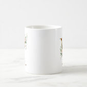 Eleganter Gold-Blumen-Initialen-W-Monogramm-Becher Kaffeetasse (Mittel)