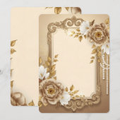 Eleganter Gold-Blumenrahmen mit Perlenakzenten (Vorne/Hinten)