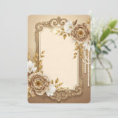 Eleganter Gold-Blumenrahmen mit Perlenakzenten (Stehend Vorderseite)
