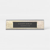 Eleganter Gold Bokeh Rahmen Schreibtischnamensplakette (Vorderseite )