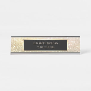 Eleganter Gold Bokeh Rahmen Schreibtischnamensplakette