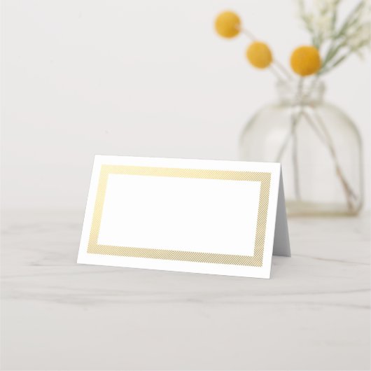 Eleganter Gold Border Blank Table Guest Platzkarte (Vorderseite)