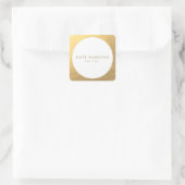 Eleganter Gold Border Classic Round Sticker (Tasche)