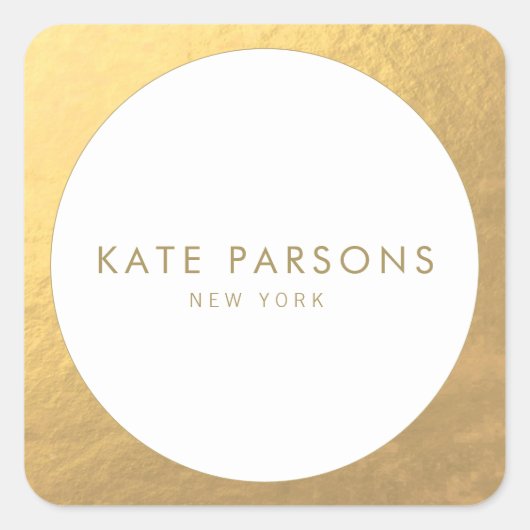 Eleganter Gold Border Classic Round Sticker (Vorderseite)