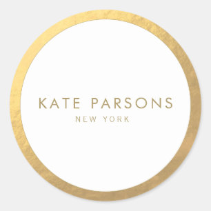 Eleganter Gold Border Classic Round Sticker
