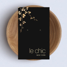 Eleganter Gold Branch Black Earring Display Holder