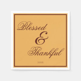 Eleganter Gold Brown Erntedank Serviette