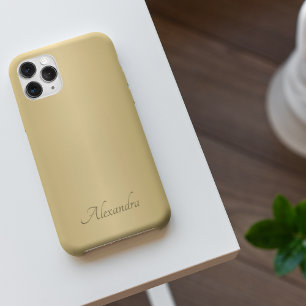 Eleganter Gold Brushed Metal Name iPhone 14 Pro Max Hülle