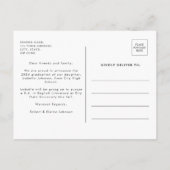 Eleganter Gold Calligraphy Abschluss Ankündigungspostkarte (Rückseite)