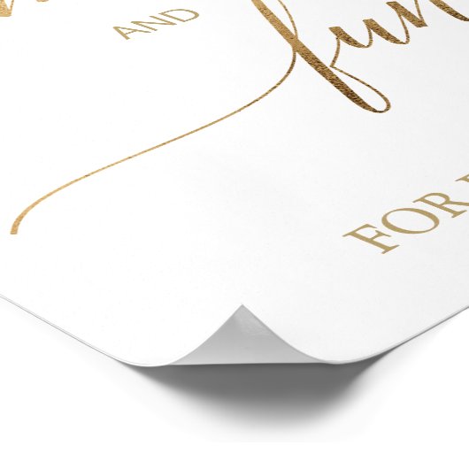 Eleganter Gold Calligraphy Fun and Games Poster (Ecke)