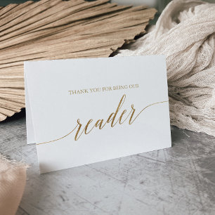 Eleganter Gold Calligraphy Reader Dankeskarte