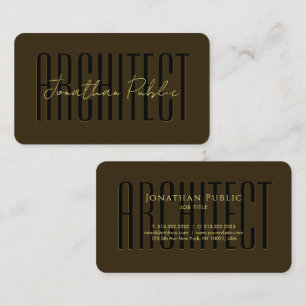 Eleganter Gold Calligraphy Text Luxury Architect Visitenkarte