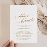 Eleganter Gold Calligraphy Wedding Brunch Einladung<br><div class="desc">Diese elegante Goldkalligrafie-Hochzeitsbrunch-Einladungskarte eignet sich perfekt für ein Herbstereignis. Das neutrale Design besticht durch eine minimalistische Karte,  die mit romantischen und skurrilen Imitaten mit Goldfolien-Typografie dekoriert ist. Bitte beachten Sie: Dieses Design enthält keine echte Goldfolie. Es ist eine hochwertige Grafik,  die wie Goldfolie aussieht.</div>