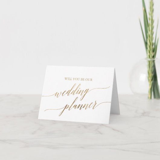 Eleganter Gold Calligraphy Wedding Planner Vorschl Karte (Vorderseite)