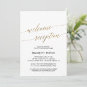 Eleganter Gold Calligraphy Welcome Empfang Einladung (Stehend Vorderseite)