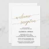Eleganter Gold Calligraphy Welcome Empfang Einladung (Vorne/Hinten)