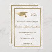 Eleganter Gold Cap Foto Abschluss Ankündigung (Vorne/Hinten)