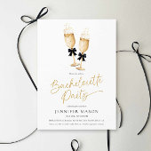 Eleganter Gold Champagne Junggeselinnen-Abschied Einladung