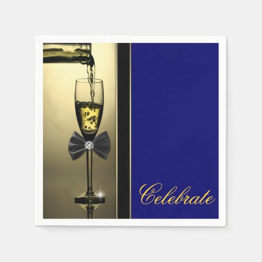 Eleganter Gold Champagner Serviette (Vorderseite)