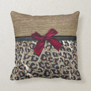 Eleganter Gold-Cheeta-Druck Kissen