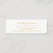 Eleganter Gold Chic Floral Makeup Haar Stylist Sal Mini Visitenkarte (Rückseite)