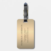 Eleganter Gold Chopper Silver Metallic Monogramm N Gepäckanhänger (Rückseite vertikal)
