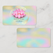 Eleganter Gold Circle Colorful Holographic Lotus Visitenkarte (Vorne/Hinten)
