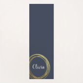 Eleganter Gold Circle Personalisiert Navy Blue Cus Yogamatte (Vorderseite)