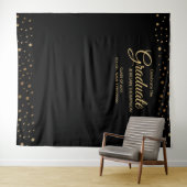 Eleganter Gold Confetti Class Abschluss Wandteppich (Beispiel (Horizontal))