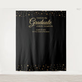 Eleganter Gold Confetti Class Abschluss Wandteppich (Vorderseite)