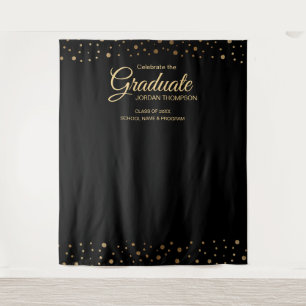 Eleganter Gold Confetti Class Abschluss Wandteppich