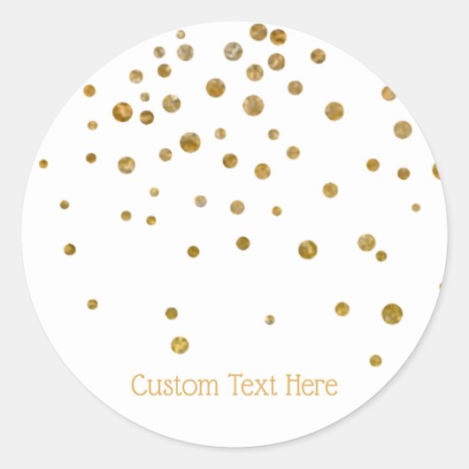 Eleganter Gold Confetti Dots Benutzerdefinierter T Runder Aufkleber (Vorderseite)
