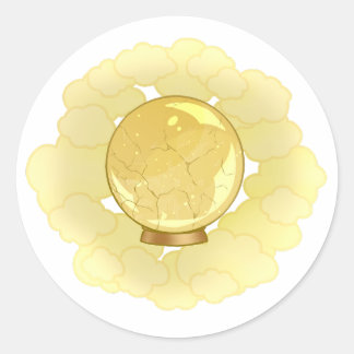 Eleganter Gold Cracked Crystal Ball Runder Aufkleber