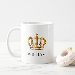 Eleganter Gold Crown Individuelle Name Kaffeetasse