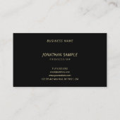 Eleganter Gold Cursive Text Modern Simple Black Lu Visitenkarte (Rückseite)