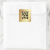 Eleganter Gold Custom Template Scannable QR Code Quadratischer Aufkleber (Tasche)