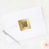 Eleganter Gold Custom Template Scannable QR Code Quadratischer Aufkleber (Umschlag)