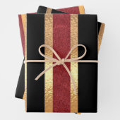 Eleganter Gold Damask auf Burgund Geschenkpapier Set (Beispiel)