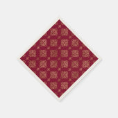 Eleganter Gold Damask auf Burgundy Paper Serviette (Ecke)