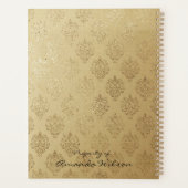 Eleganter Gold Damask und Imitate Glitzer Planer (Rückseite)