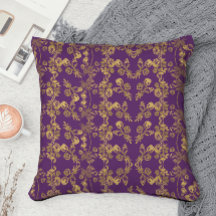 Eleganter Gold Damask wirbeln auf lila