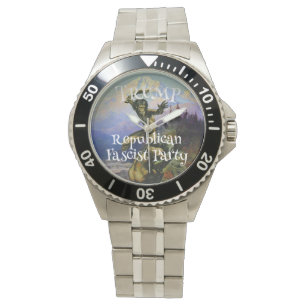 Eleganter Gold-Dekor-Kranz-Monogramm-Trompete Repu Armbanduhr