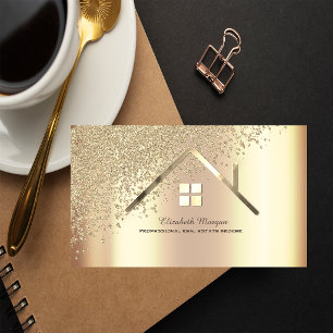 Eleganter Gold-Diamanten Immobilienmakler  Visitenkarte